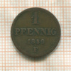 1 пфенниг. Саксония 1859г