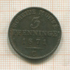 3 пфеннинга. Пруссия 1871г