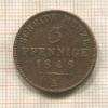 3 пфеннига. Шварцбург-Зондерхаузен 1846г