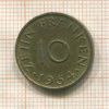 10 франкенов. Саарланд 1954г