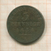 3 пфеннига.  Рейсс-Шлейц 1858г