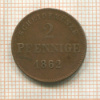 2 пфеннига. Саксен-Майнинген 1862г