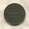 3 пфеннинга. Пруссия 1867г
