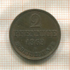 2 пфеннига. Ганновер 1863г