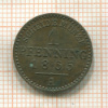 1 пфеннинг. Пруссия 1865г