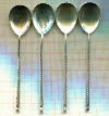 Чайные ложки. 4 штуки. Мельхиор, серебрение