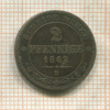 2 пфеннига. Саксония 1862г