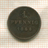 1 пфенниг. Бавария 1848г