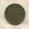 1 пфеннинг. Пруссия 1868г