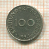 100 франкенов. Саарланд 1955г