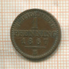 1 пфеннинг. Пруссия 1867г