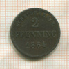 2 пфеннинга. Бавария 1864г