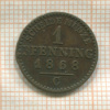 1 пфеннинг. Пруссия 1868г