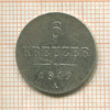 6 крейцеров. Австрия 1849г