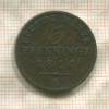 3 пфеннинга. Пруссия 1860г