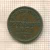 1 пфеннинг. Пруссия 1871г