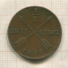 1/2 скиллинга. Швеция 1822г