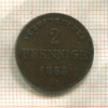 2 пфеннига. Саксен-Майнинген 1868г