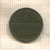 1 пфеннинг. Бавария 1863г