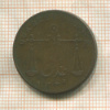 1/4 анны. Индия. Бомбей 1833г