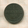 1 пфенниг. Ганновер 1861г