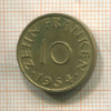 10 франкенов. Саарланд 1954г