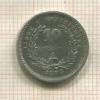 10 сентесимо. Уругвай 1893г
