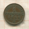 1 пфеннинг. Пруссия 1868г