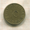 10 франкенов. Саарланд 1954г