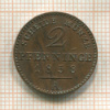 2 пфеннинга. Пруссия 1858г