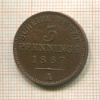3 пфеннига. Пруссия 1867г