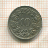 10 раппенов. Швейцария 1927г