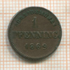 1 пфенниг. Бавария 1869г