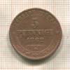 5 пфеннигов. Саксония 1862г