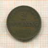 2 пфеннинга. Бавария 1865г