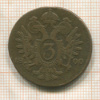 3 крейцера. Австрия 1800г