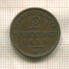 2 пфеннинга. Пруссия 1868г