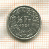 1/2 франка. Швейцария 1921г