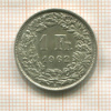 1 франк. Швейцария 1962г