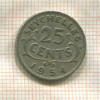 25 центов. Сейшеллы 1954г