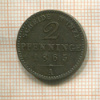 2 пфеннига. Пруссия 1865г