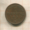1 пфеннинг. Пруссия 1850г