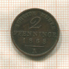 2 пфеннинга. Пруссия 1868г