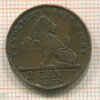 2 сантима. Бельгия 1909г