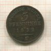 3 пфеннига. Пруссия 1952г