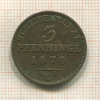3 пфеннига. Пруссия 1870г