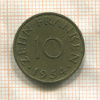 10 франкенов. Саарланд 1954г