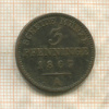 3 пфеннинга. Пруссия 1867г