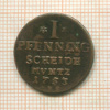 1 пфеннинг. Анхальт-Бернбург 1753г