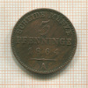 3 пфеннинга. Пруссия 1864г